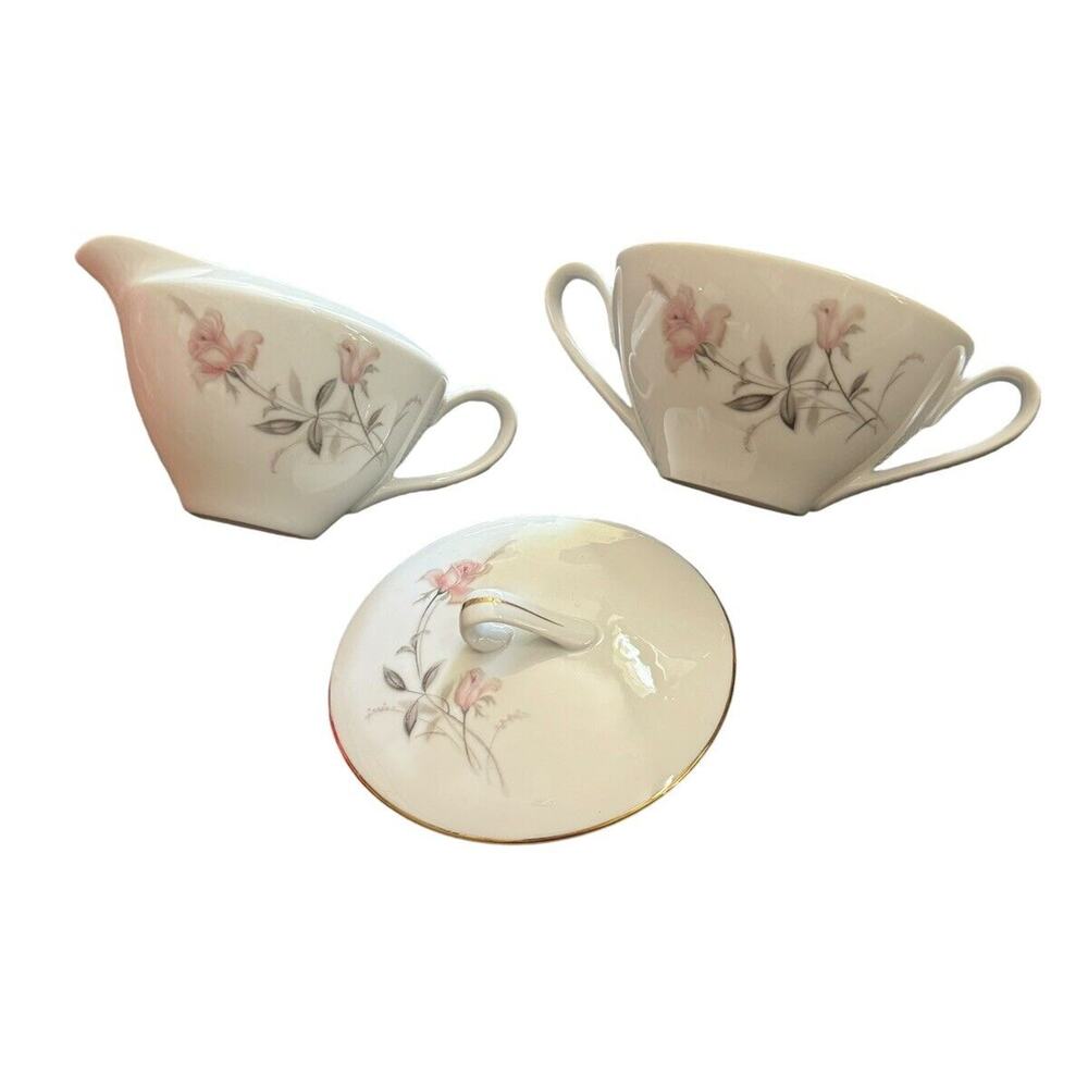 Wentworth Desire Pattern Creamer Sugar Bowl w/ Lid 8906 Fine China Floral Japan